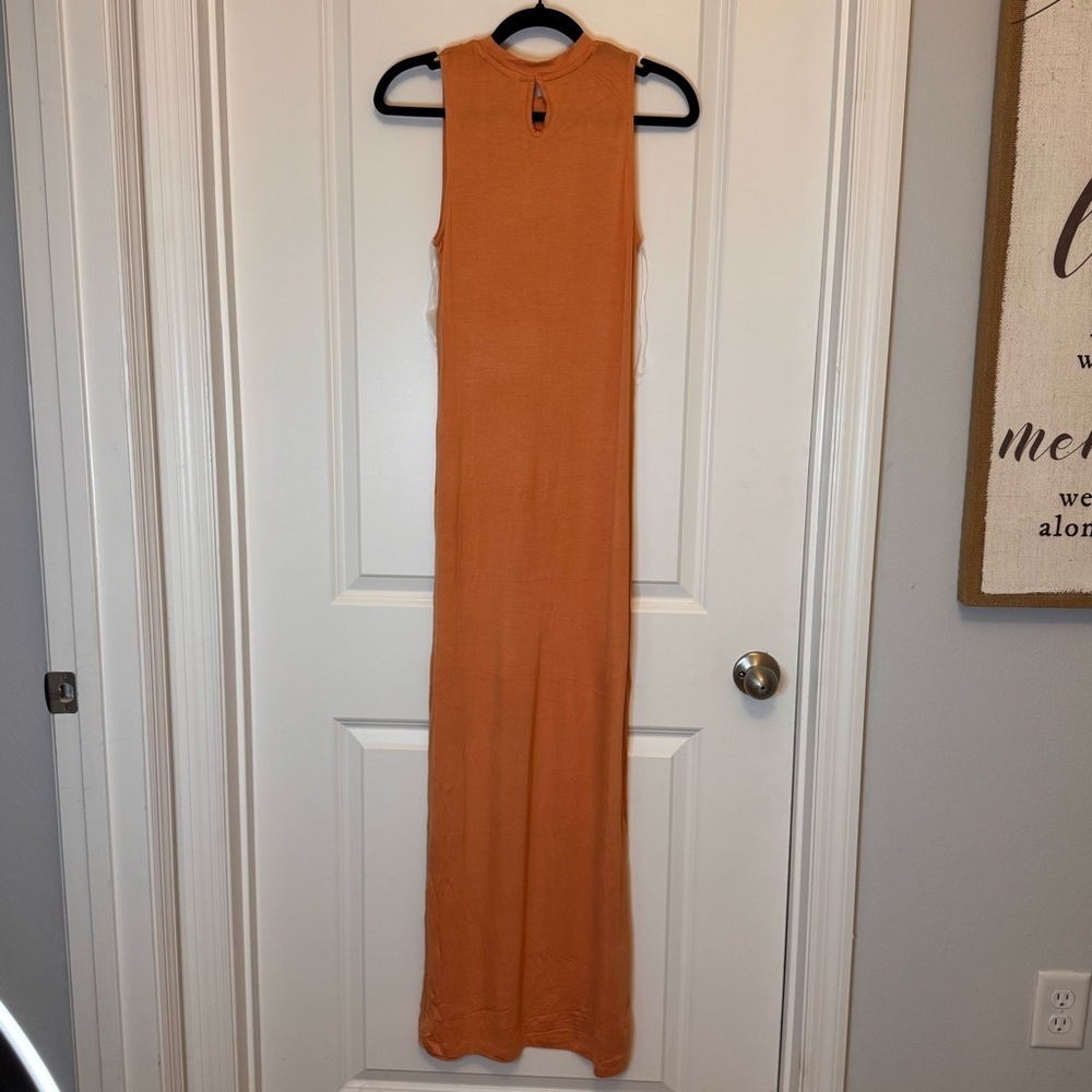 Mono B Orange crew neck Sheath Maxi Dress - Picture 4 of 4